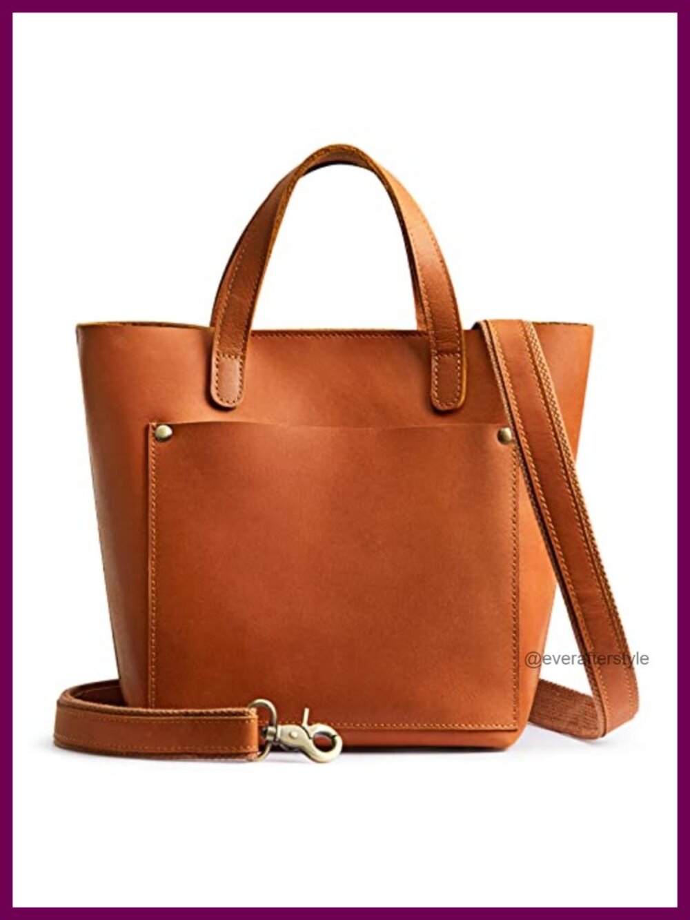 Crazy Horse Leather Mini Crossbody Tote Satchel Shoulder Bag with Inner Pouch
